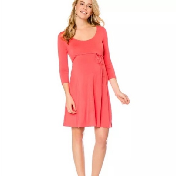 Coral Maternity Dress - Picture 1 of 5